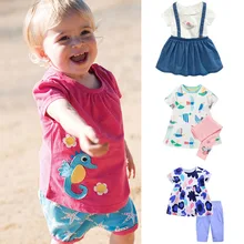 New 2018 Brand Quality 100 Cotton Baby Girls Clothing Summer 2pc Children Suit Clothes Set Short