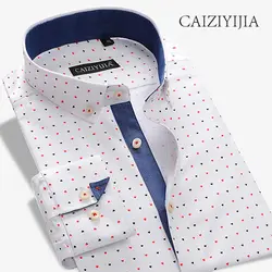 CAIZIYIJIA Лидер продаж Лоскутная Повседневная рубашка для мужчин 2018 новый дизайнер с длинным рукавом Camisa Masculina на пуговицах подпушка рубашк