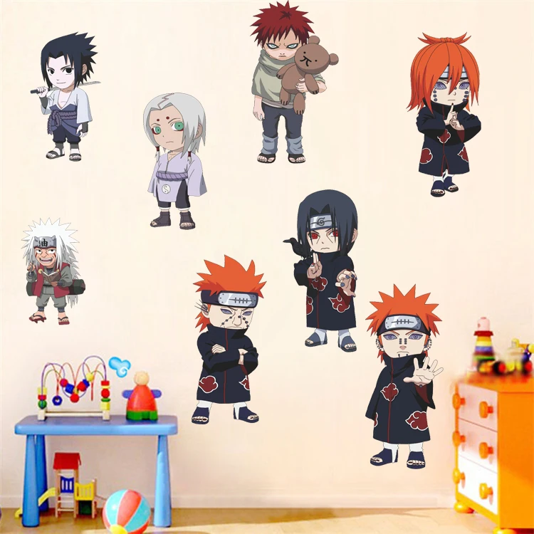 Naruto Japanese Amine Comic 3D Kid Cartoon Wall Stickers Decor Vinyl