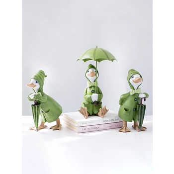 

Europe Cute Animal Resin duck Miniatures Figurine Craft Bonsai fairy Garden Home wedding Decor tabletop Furnishing articles