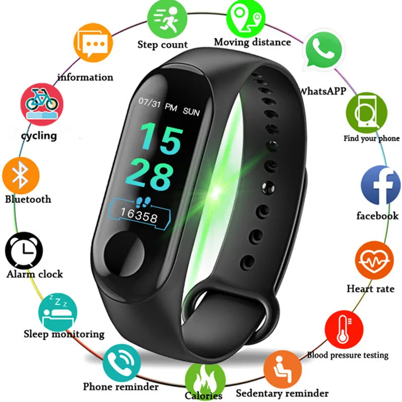 

LONGET New Women Sport smart Watch Blood Pressure Heart Rate Monitor Smart bracelet Men Fitness tracker pedometer Watch