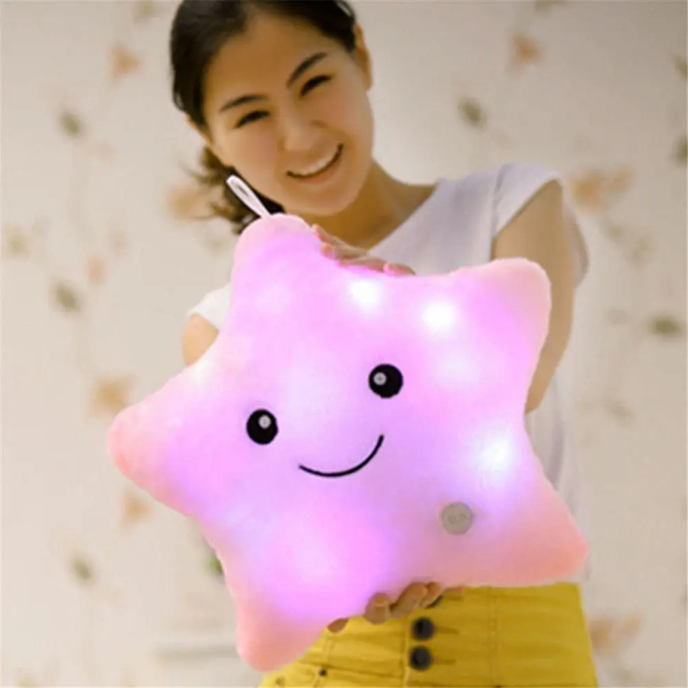 

Lovely Star Luminous Pillow LED Light Up Glow Pillow Soft Cosy Relax Cushion Stars Xmas Gift Plush Kids Children Creative Toy