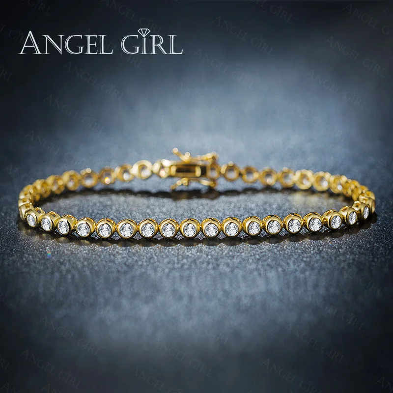 Ангел Девушка Высокий золотой браслет для женщин Дамы Сияющий AAA+ кубический циркон Кристалл ювелирные изделия подарок manchette femme B7-60726