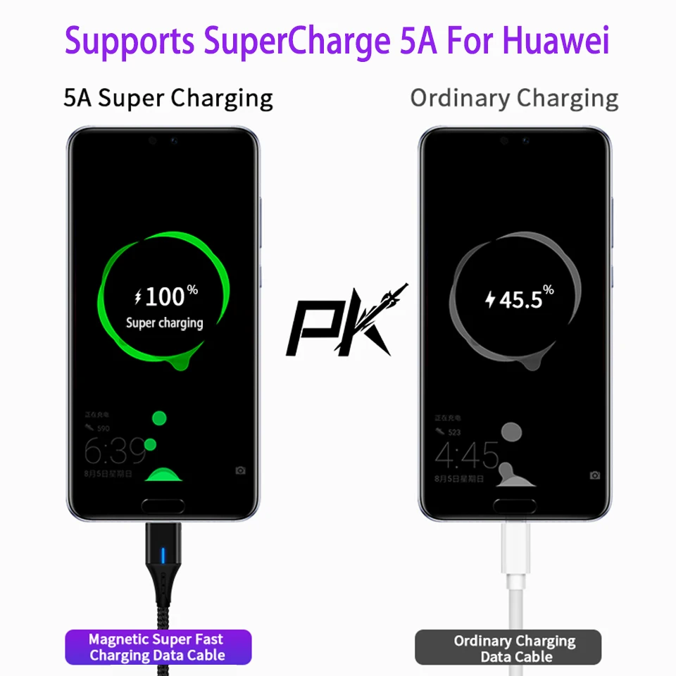 Магнитный кабель Usb type C для huawei P30 Pro P20 Lite Honor 20 10 9 FCP Supercharge 5A Usb Магнитный кабель для быстрой зарядки Usb-C кабель