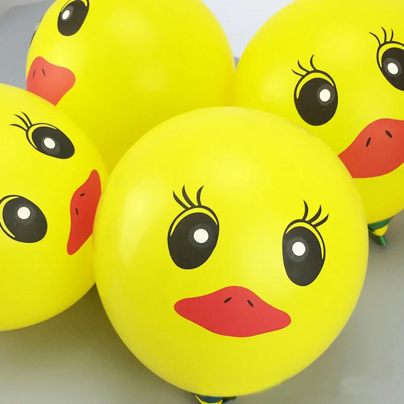 

10pcs 12inch Globos Rubber Duck Latex Balloons Inflatable classic Toys Wedding happy Birthday balloons Decoration Party Supplies