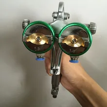 SAT1189 Профессиональный Аэрограф пистолет нано хромированный краскопульт высокого давления с двойным соплом сжатый воздух для хромированной живописи