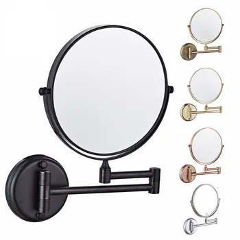 

8 inch wall hanging mirror foldable double-sided bathroom decorative mirror HD rotating round shaving makeup 3X magnifying glass
