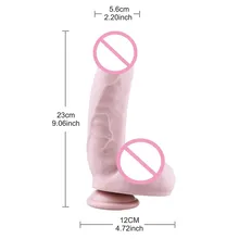 HISMITH 23cm Silicone Dildo Odorless Big Dick Realistic Soft Dildo 5.6cm faloimitator Flexible Penis Adult Sex toys for women