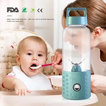 

Portable Blender Ice Smoothie Blender USB Juicer Cup 17oz Fruit 4 Blades Mixing Machine Baby Food Detachable Mixer Drop Shipping