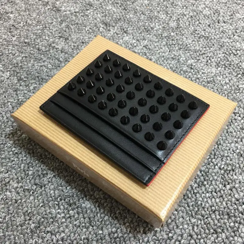 

Best selling trendy brand business ID credit card holder wallet pocket bank credit card box card box rivet unisex card package