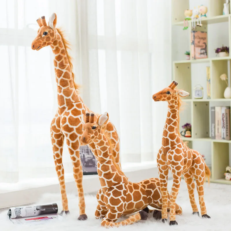 

lifelike giraffe toy stuffed soft real life animal plush doll kids toys big size plush animal home decoration toy birthday gift