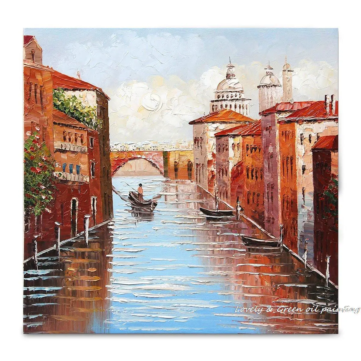 

100% Handmade Rich texture Landscape Picture Home Decor Oil Painting On Canvas Venice The City of Water Picture For Living Room