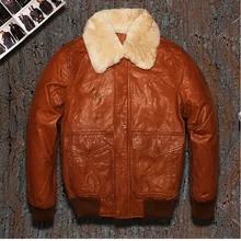 Модная брендовая зимняя теплая кожаная куртка. Большие размеры мотоциклетные куртки, мужские пальто из натуральной коровьей кожи. шерсть
