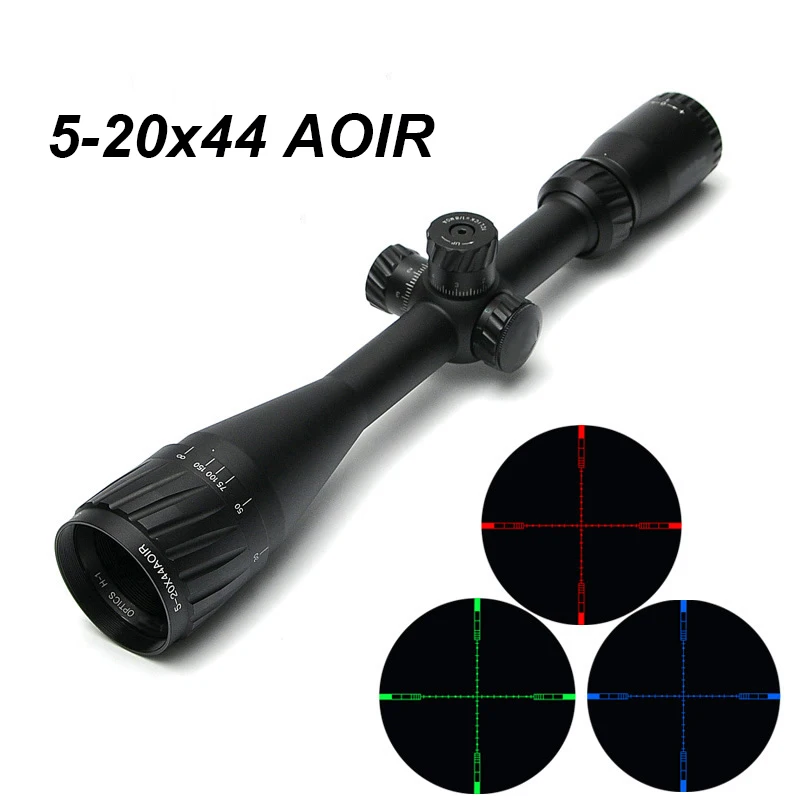 

HAVVKE 5-20x44 AOIR Hunting Scopes Red&Green&Blue Illuminated Scope Reticle Riflescope Optical Sights for Airgun Air Rifle