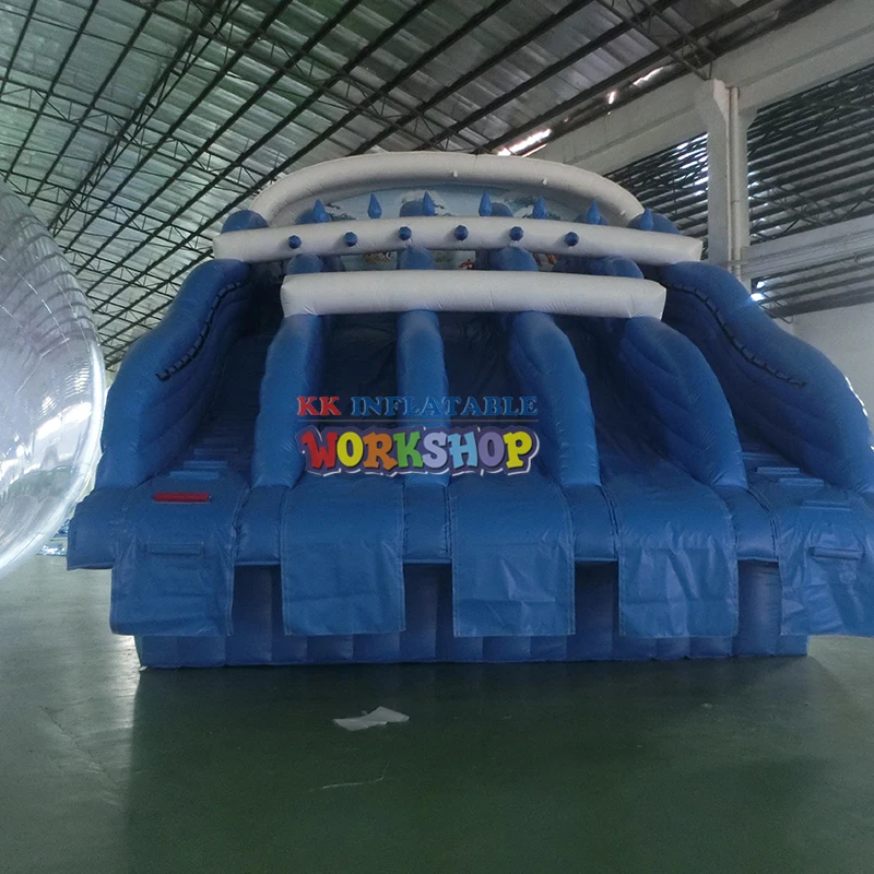Large inflatable multi-channel water slide,inflatable water park