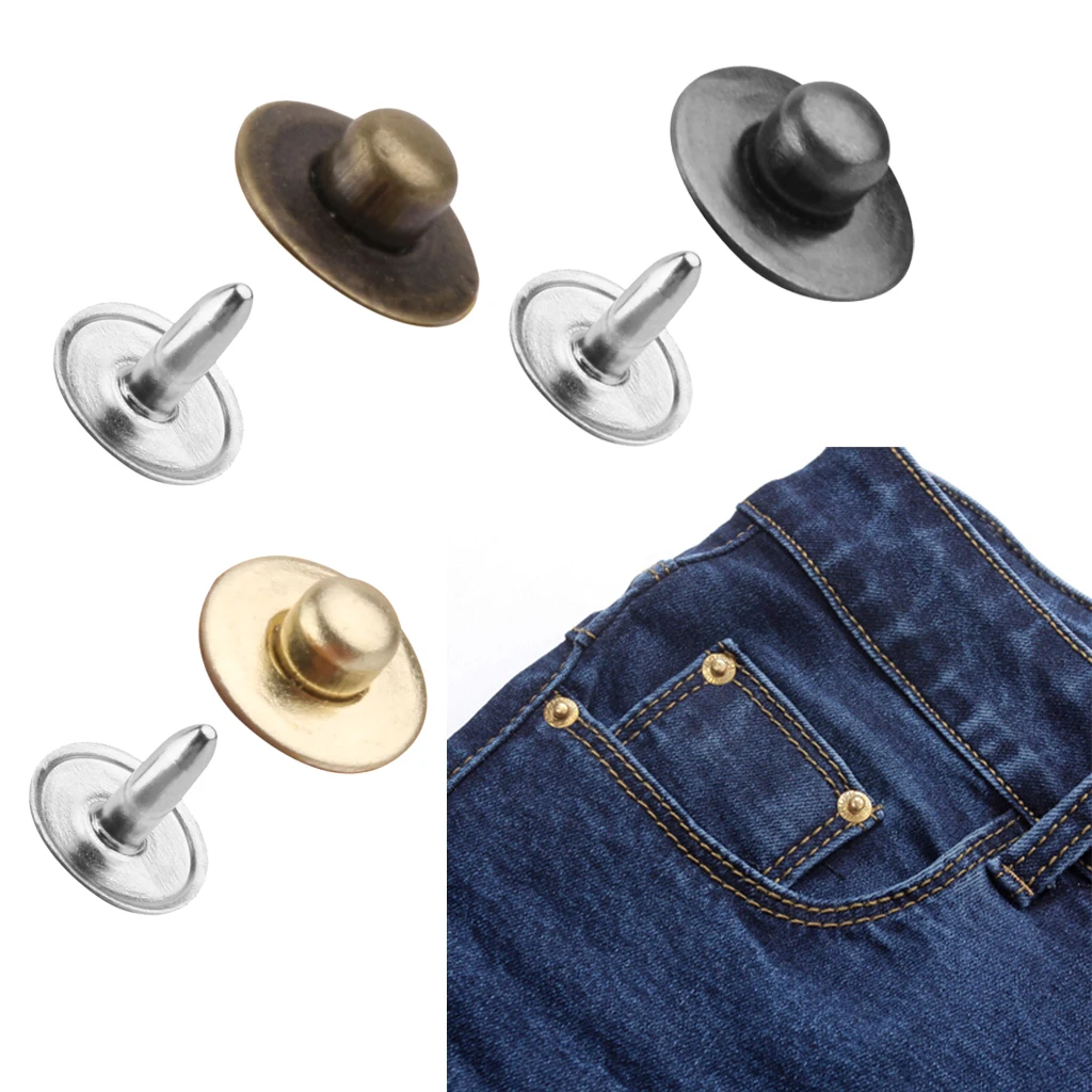 

100 Sets Rivets Fasteners Studs Button Sewing Jeans Metal General Tools Instruments DIY Sewing Press Studs Buttons Snap Fastener