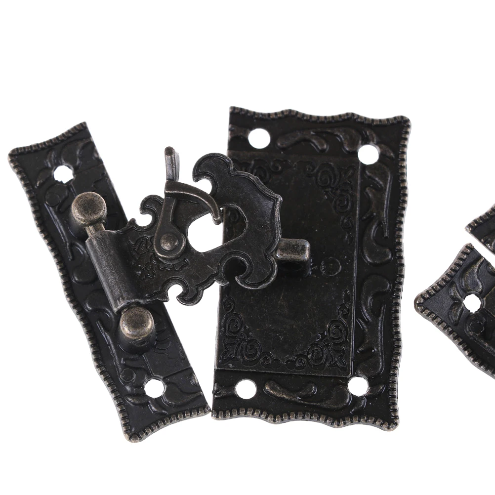 

2Pcs/set Antique Style Hardware Bronze Tone Metal Rectangle Latch 43mm*51mm