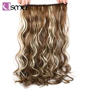 USMei, 24 дюйма, 60 см, цвет Мути, черный, блонд, женские волосы, накладные волосы, синтетические накладные волосы на заколках - изображение