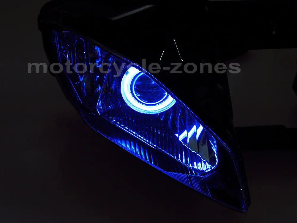 Передняя фара для мотоцикла HID Белый Ангел синий Демон глаза для Yamaha YZF R6 2008- 2010 2011 2012 2013
