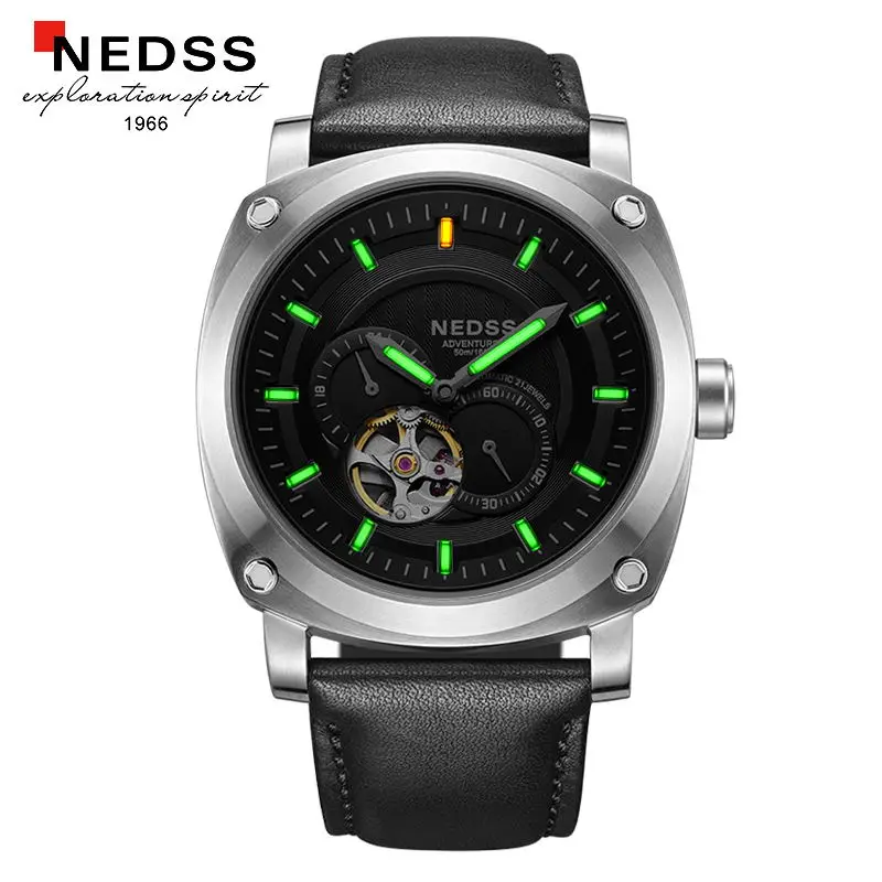 

mens watches top brand luxury NEDSS Tritium Gas Luminous Watch Men Waterproof automatic Watch Male Full Steel Military watches