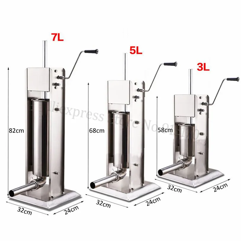 7L Коммерческая нержавеющая сталь Вертикальная колбаса писака машина для наполнения мяса колбасы испанские Чуррос(печенье) машина для производства