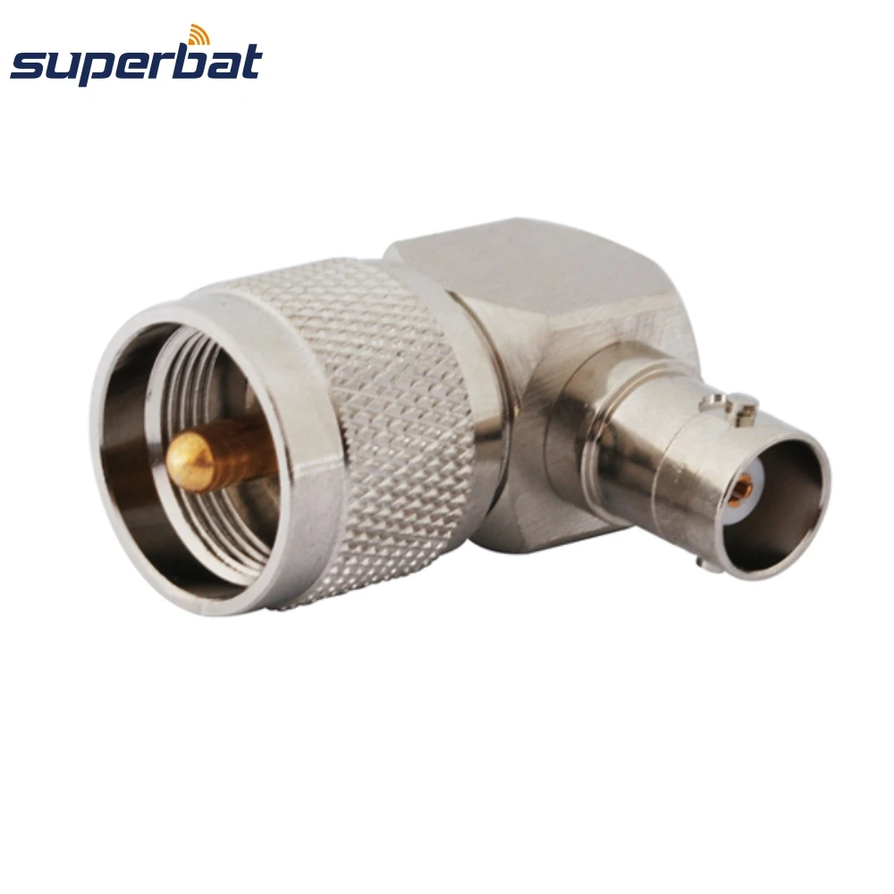 BNC to UHF Right Angle Female to Male RF Coaxial Connector Adapter