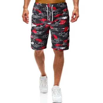 

Summer men's sport casual shorts loose breathable shorts mini sandfish print beach shorts fashion shorts