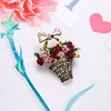 RINHOO Fashion A Basket Of Flowers Brooch Plants Crystal Rhinestone Mother's Day Vintage Jewelry Colorful Brooch Pin for Women ► Photo 2/6