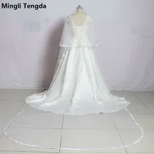 Свадебная фата атласная Край Catheral Фаты и Свадебные вуали с расческой два слоя sluie въелось de Novia Свадебные аксессуары вуаль mingli Tengda