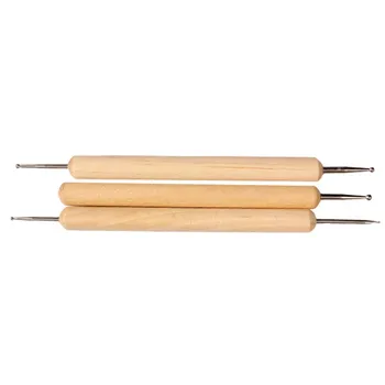 

New Arrival 3pcs Copper Ball Stylus Clay sculpture Tool Sets for Embossing Pattern Clay Sculpting Carving Hand Tool HR