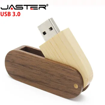 

JASTER LOGO customize wooden Rotate Wood USB 3.0 Flash Drive pen drive 4GB 8GB 16G 32GB 64GB Memory stick laser engraving gifts