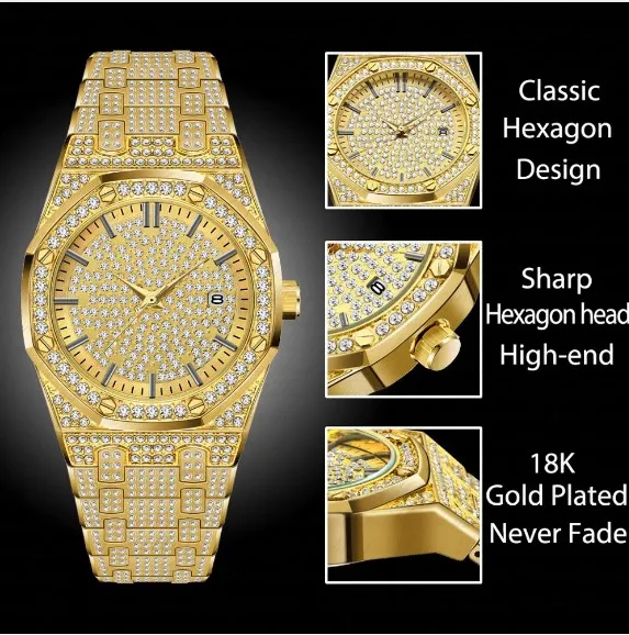 Дропшиппинг 2019 роскошные часы для мужчин Patek золотые Аналоговые