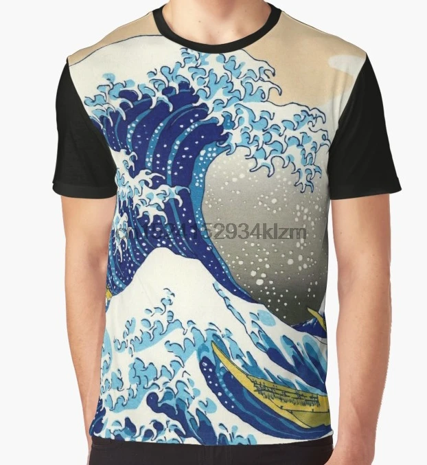 

All Over Print T-Shirt Men Funy tshirt Katsushika Hokusai - La gran ola de Kanagawa Short Sleeve O-Neck Tops Tee women t shirt