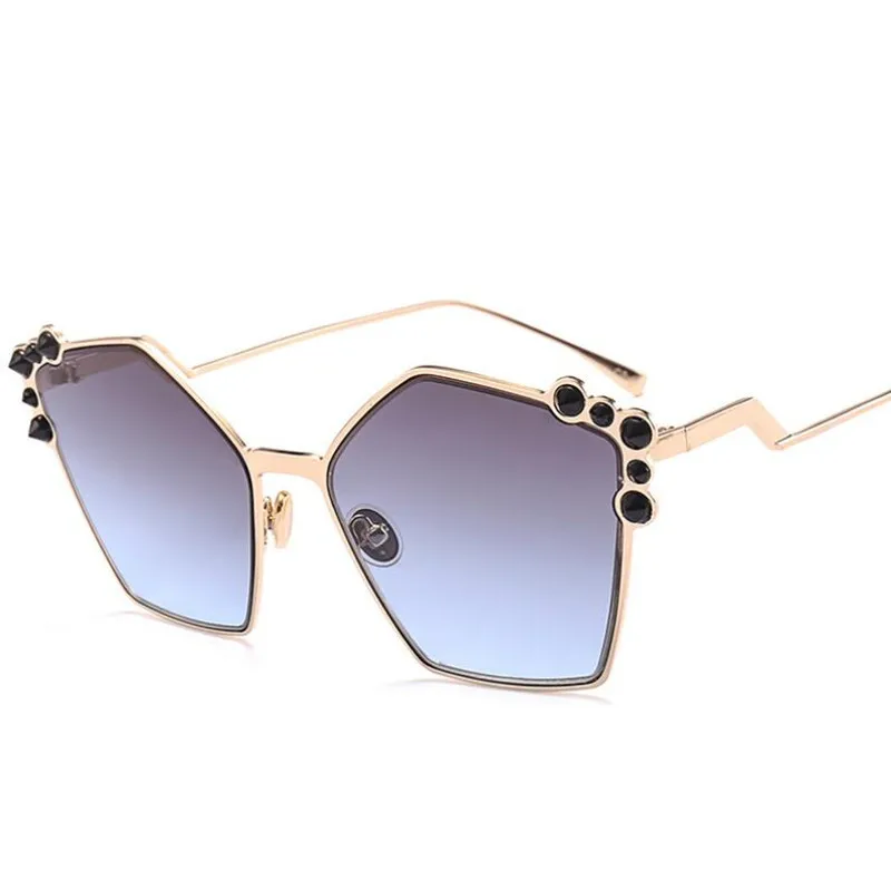 Солнцезащитные очки кошачий глаз, итальянские Роскошные брендовые дизайнерские женские зеркальные солнцезащитные очки, винтажные металлические коричневые розовые солнцезащитные очки, женские очки - Цвет линз: c7 black gray