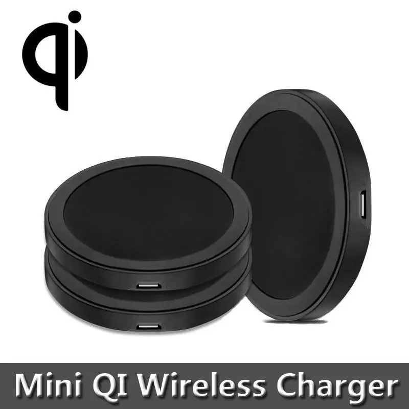 Free Shipping Mini Black Round Qi Wireless Charger Charging Pad For Nokia Lumia 1020 930 920 Nexus 5 6 7