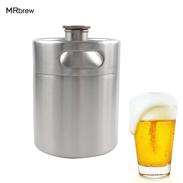 2L Homebrew Growler Mini Keg Stainless Steel Beer Growler Mini beer Keg