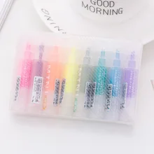 8 pieces set Korean Cartoon Mini Transparent Highlighter Fluorescent Children s Graffiti Pen