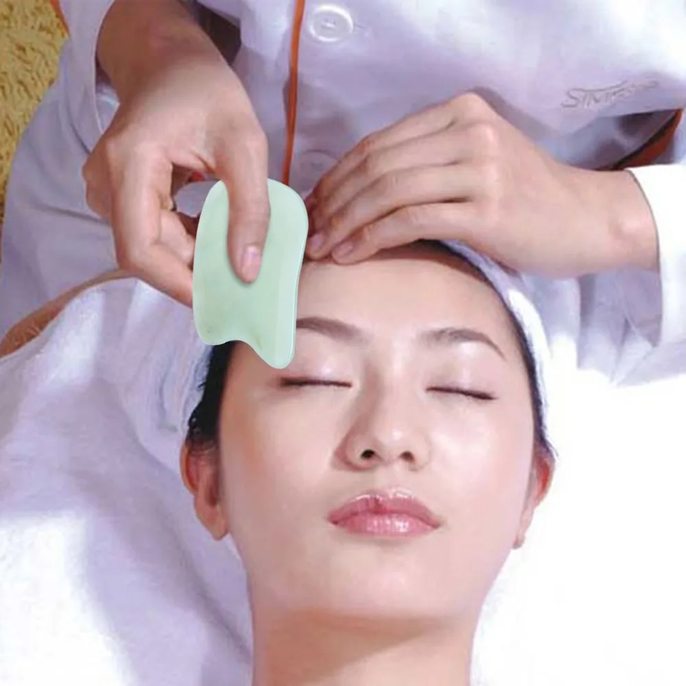 Natural Hand Made Jade Gua Sha Board Scraping Body Massage Guasha Tool Best for Graston Acupuncture Therapy Trigger Point Treatment Skin Renewal (3)