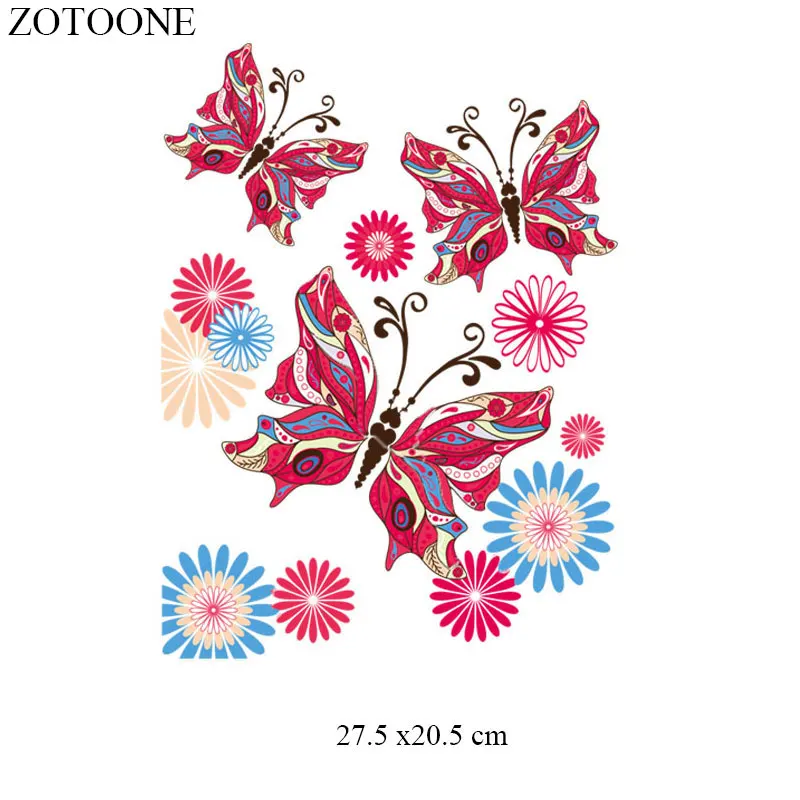 

ZOTOONE DIY Butterfly Patches For Clothing Iron On Transfers Heart Applique Embroidery Flower Patch Badges Stickers For Clothes