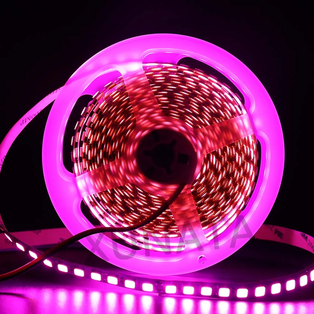 5m 12V 600LED 5054 LED Strip Light Flexible LED Ribbon Waterproof LED Tape Diode Tape Ice Tape for Decoration - Испускаемый цвет: Pink