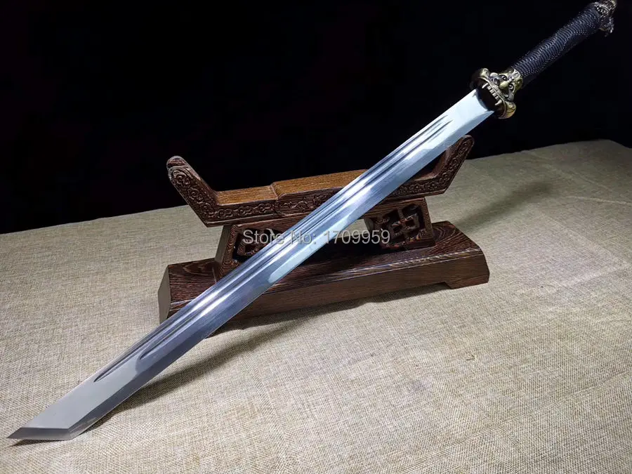 Battle Ready Chinese KungFu Broadsword Tang Dao Sword Saber Strong 1095 High Carbon Steel Handmade Sharp WuShu Straight Knife