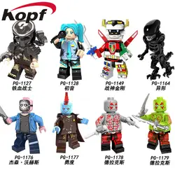 Одной продажи супергерой Хищник Хацунэ Мику Скелет Череп пришельца yondu King Kong строительных блоков детские игрушки подарок PG8102