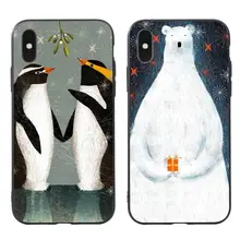 

Penguin Polar Bear Phone Back Protective Case Cover for iPhone Xs X 6S 7 8 Plus