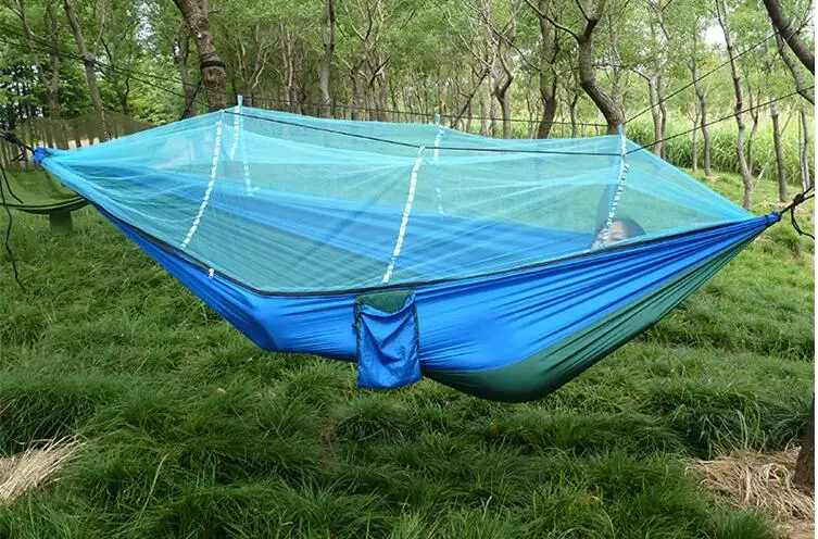 

Outdoor double couple hammock ultra-light color anti-mosquito anti-rollover hammock double Mosquito Net Hammock free shipping