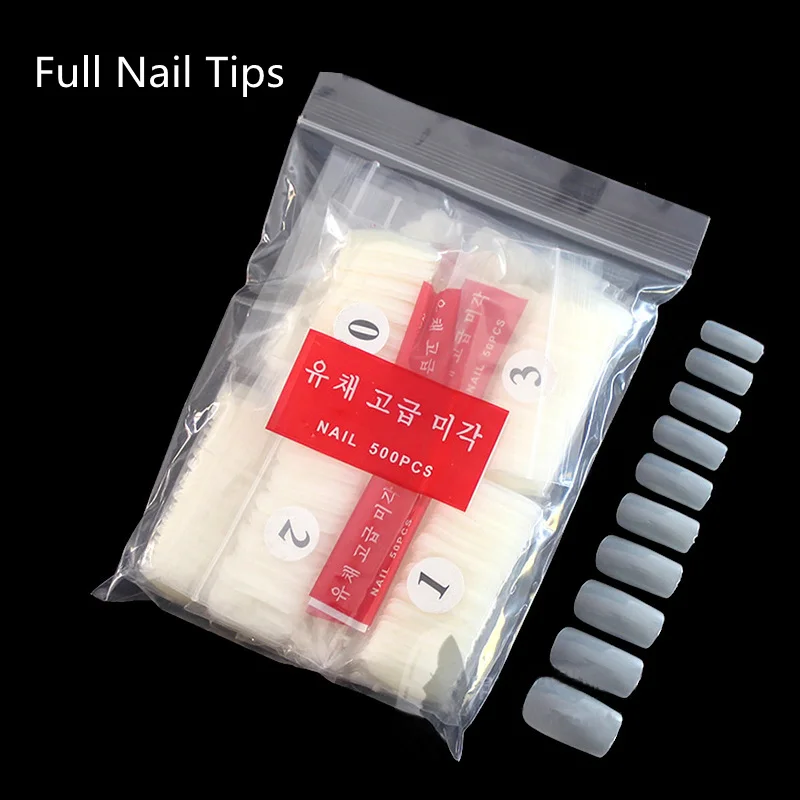 

500pcs/set Natural Medium Oval Round False Nail Tips Acrylic French Design Full Cover Half Cover Fake Artificial Nail Art Tools