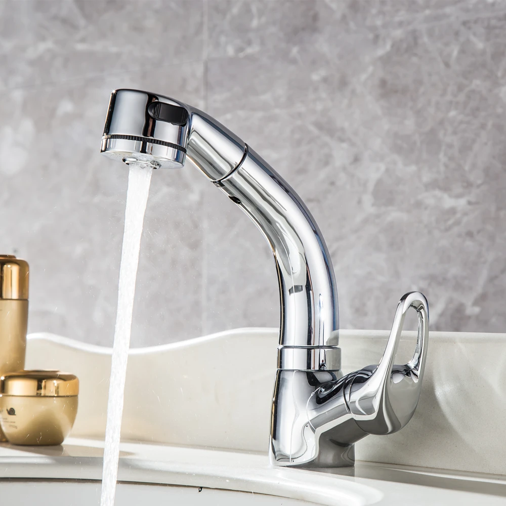 water mixer Basin sink faucet basin mixer tap brass taps bathroom chrome faucet pull out modern bathroom faucet tap9