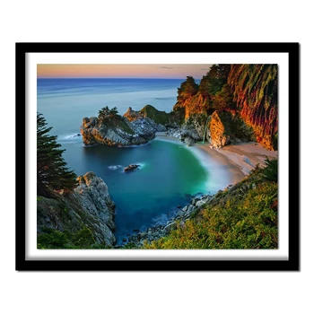 

Diamond Embroidery Landscape Full Round Diamond Painting Harbor Picture of Rhinestone Bead Home Decor