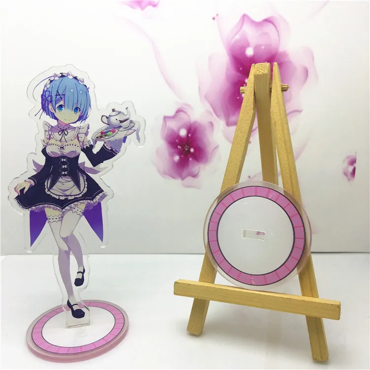 16cm keychain Anime Re:Life In A Different World From Zero Emilia Rem Ram Pendants Acrylic Figure Key Ring Decoration ornament