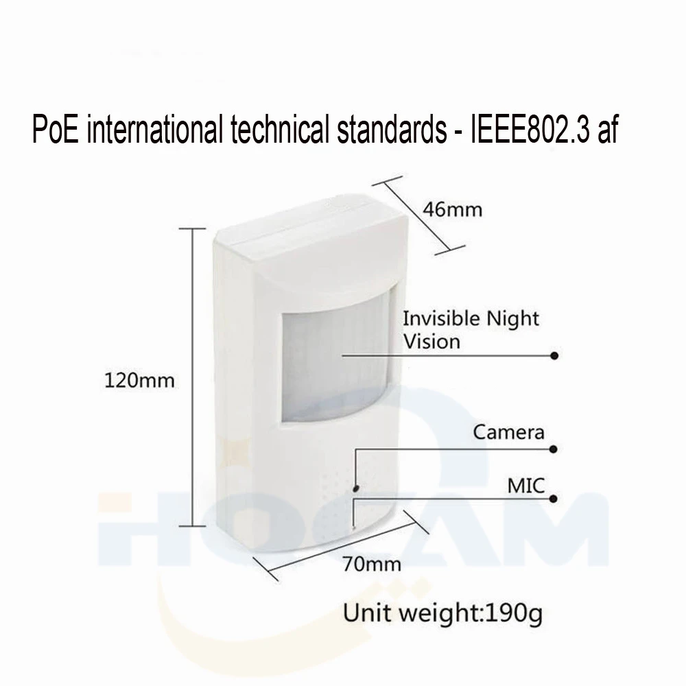  HQCAM 1MP 1.3MP 2MP 3MP 4MP 5MP Audio POE Night Vision Mini ip camera 940nm infrared IR led PIR Sty - 32755888500