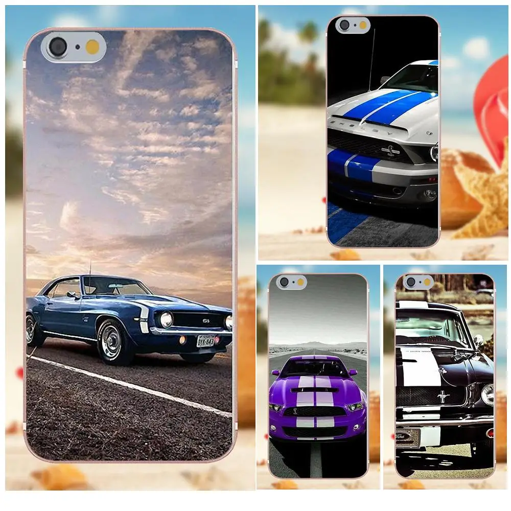 Чехол для телефона из ТПУ с принтом Чехлы защелкивающийся Винтаж Mustang iPhone 4S 5S 5C SE 6